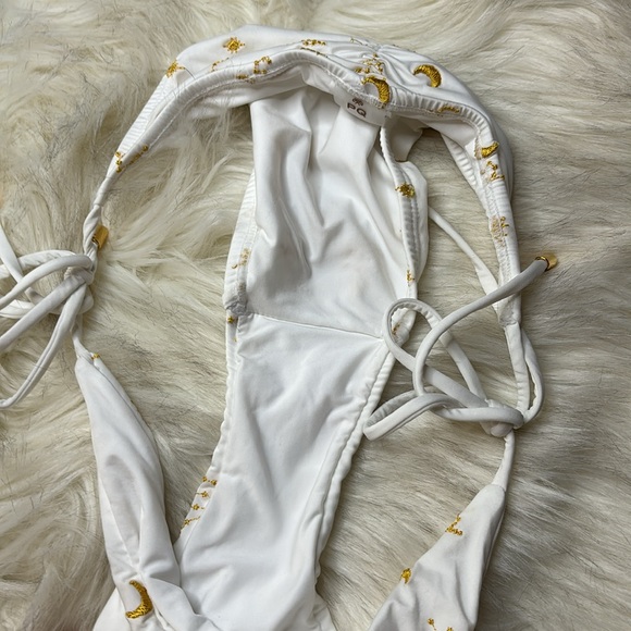 NWOT PQ Swim Celestial Embroidered Tie Bottoms Full Cut - Picture 7 of 8